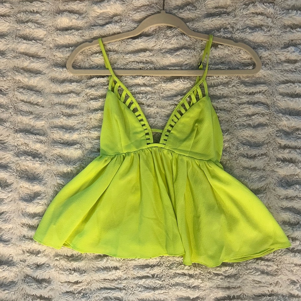 L'ATISTE Neon Green Camisole Top